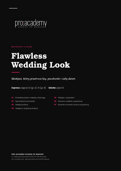 Notatki: Flawless Wedding